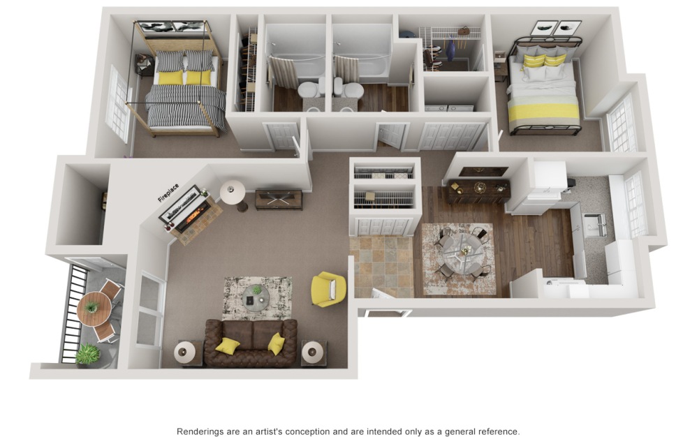 B6 2 Bed 2 Bath Floorplan